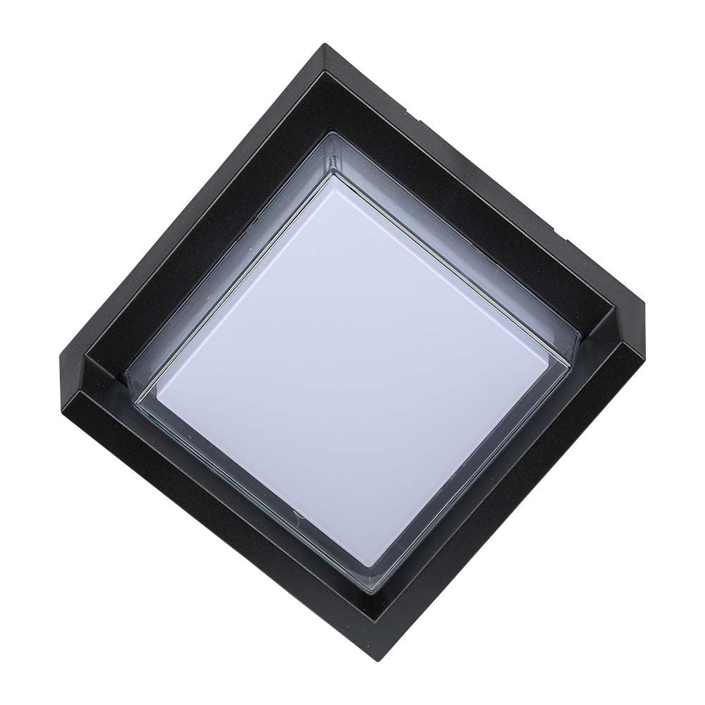 7W Lampa ścienna LED / Barwa:3000K / Obudowa: Czarny / Kwadratowa