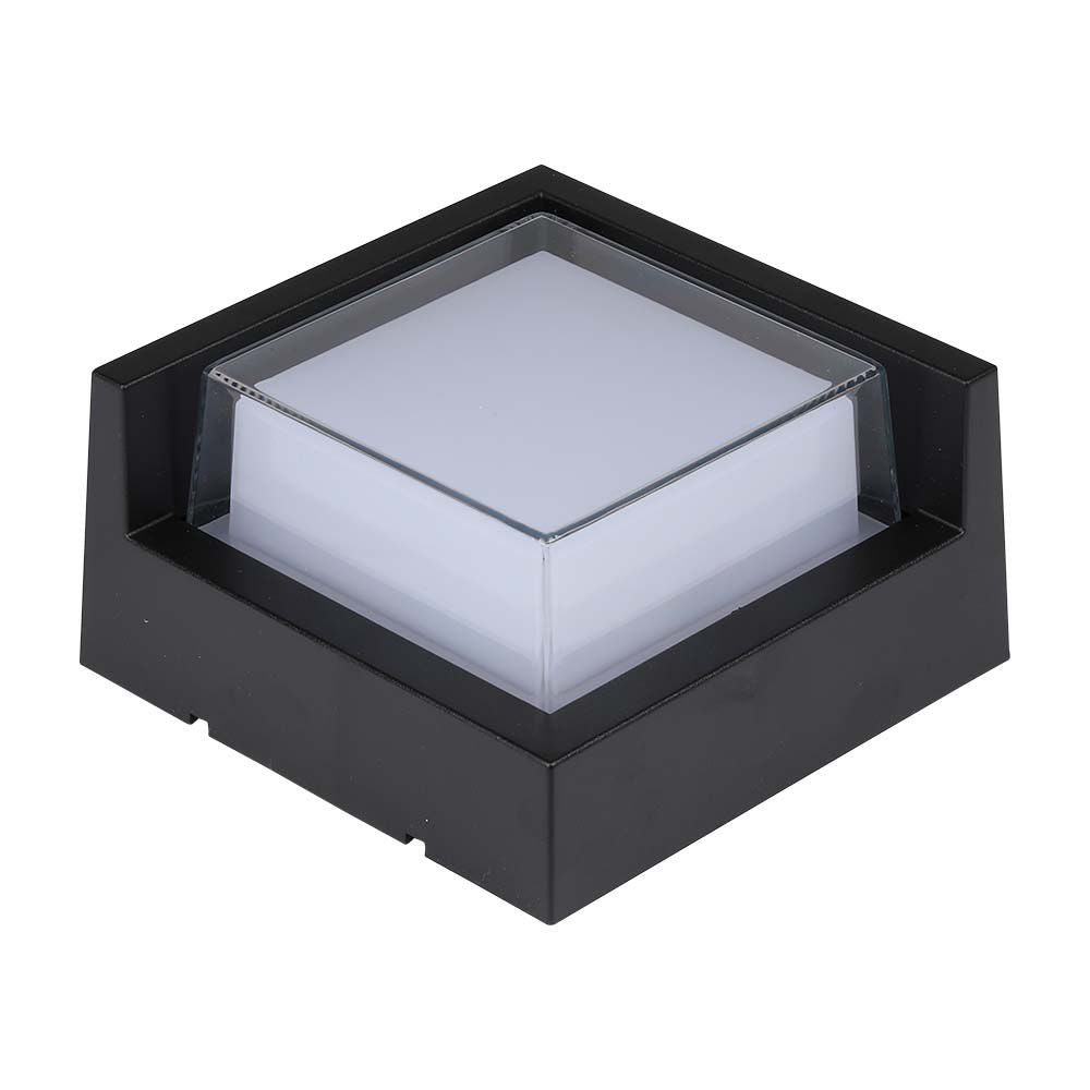 7W Lampa ścienna LED / Barwa:3000K / Obudowa: Czarny / Kwadratowa