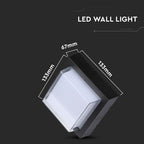 7W Lampa ścienna LED / Barwa:3000K / Obudowa: Czarny / Kwadratowa