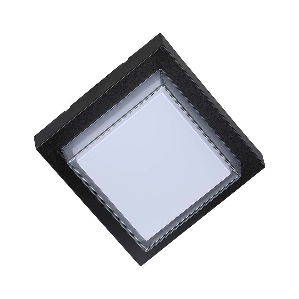 7W Lampa ścienna LED / Barwa:3000K / Obudowa: Czarny / Kwadratowa