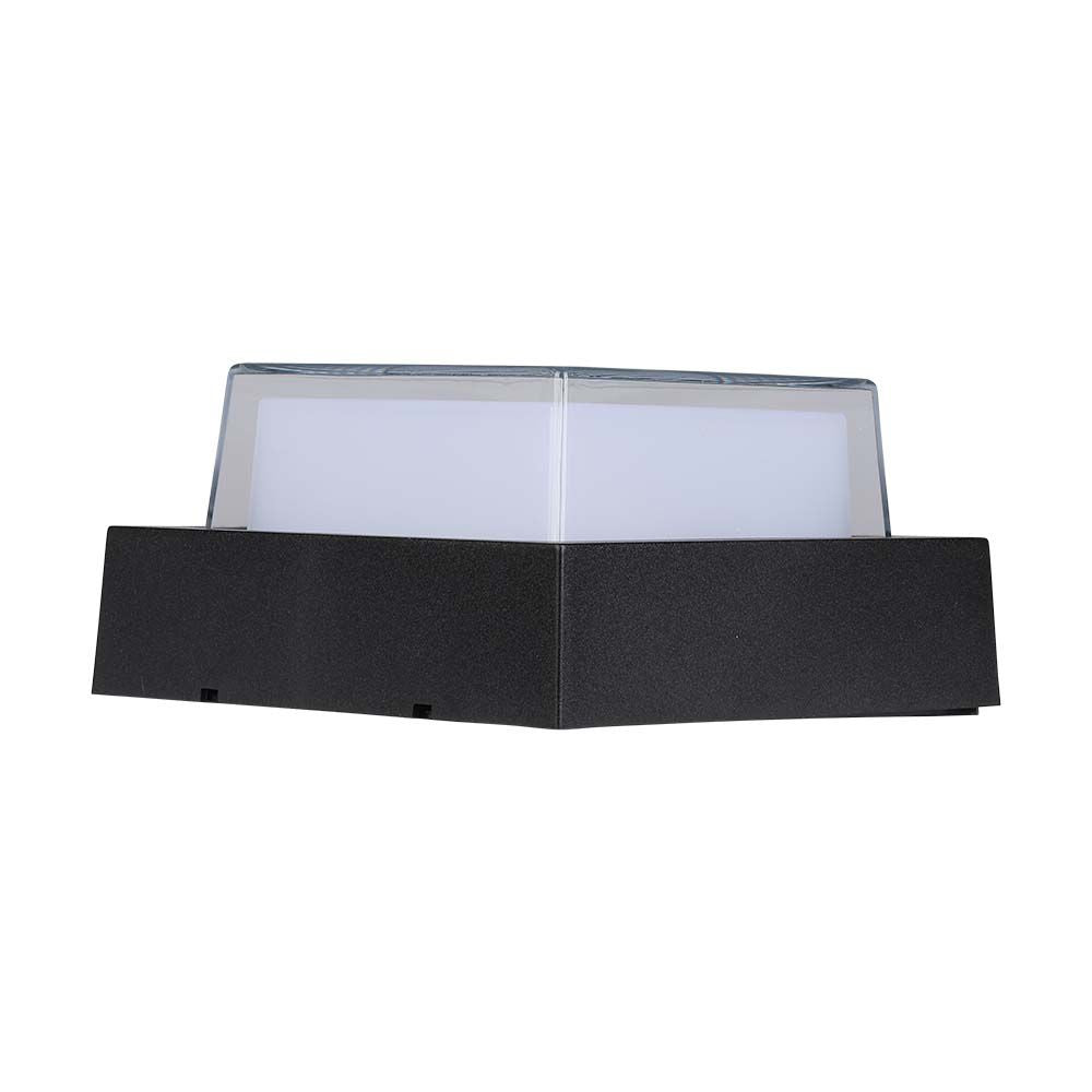 7W Lampa ścienna LED / Barwa:3000K / Obudowa: Czarny / Kwadratowa
