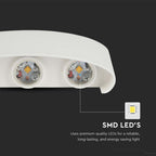 6W Lampa ścienna LED / Barwa:4000K / IP65 / Obudowa: Biała