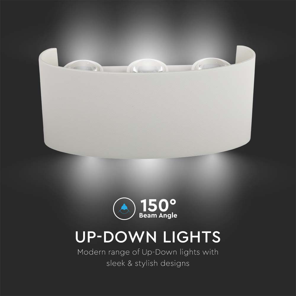 6W Lampa ścienna LED / Barwa:4000K / IP65 / Obudowa: Biała