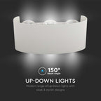 6W Lampa ścienna LED / Barwa:4000K / IP65 / Obudowa: Biała
