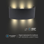 5W Lampa ścienna LED / Barwa:3000K / IP65 / Obudowa: Czarny
