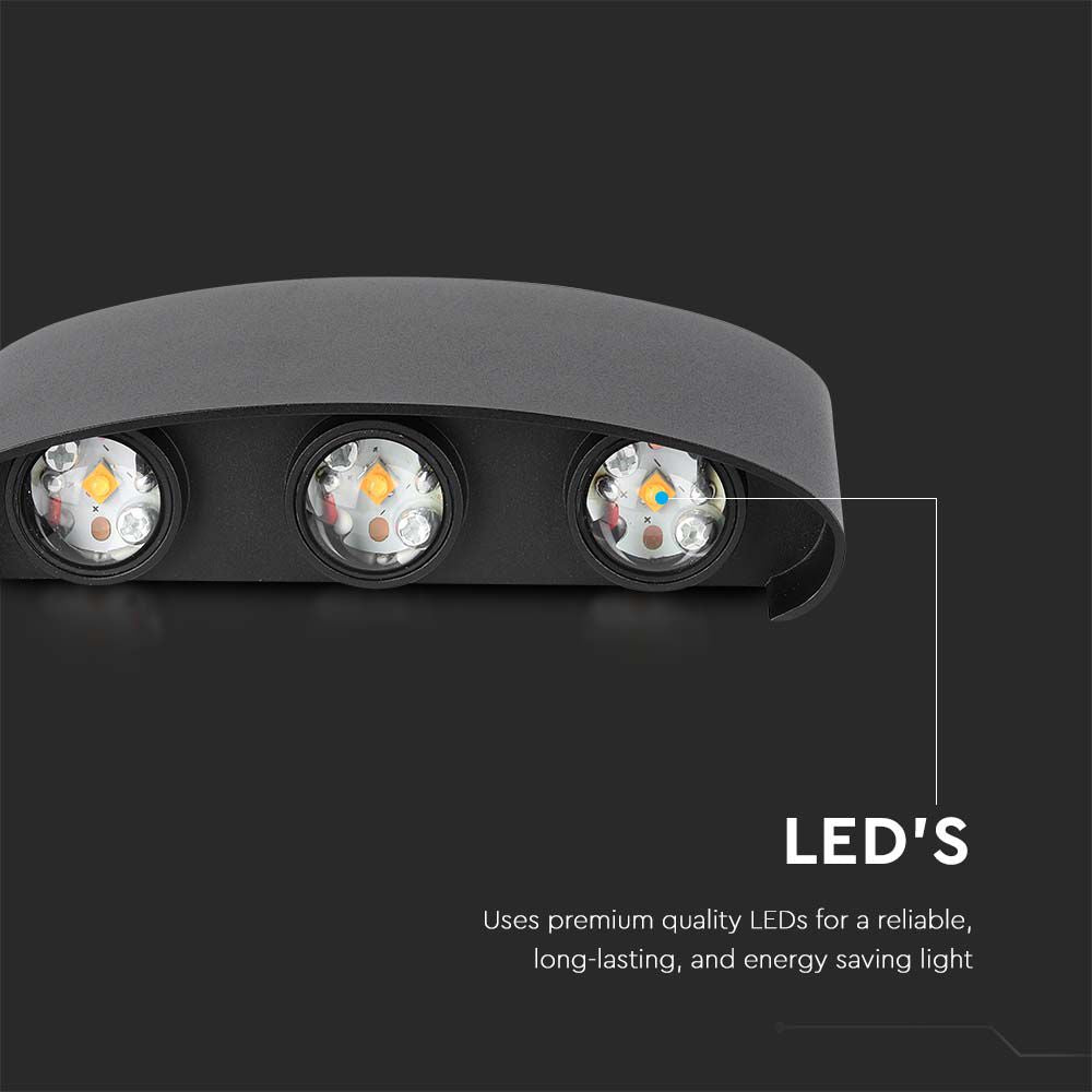 5W Lampa ścienna LED / Barwa:4000K / IP65 / Obudowa: Czarny