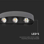 5W Lampa ścienna LED / Barwa:4000K / IP65 / Obudowa: Czarny