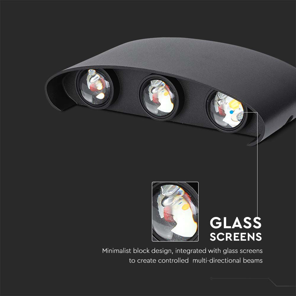 5W Lampa ścienna LED / Barwa:4000K / IP65 / Obudowa: Czarny
