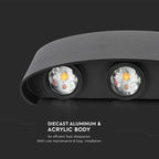 5W Lampa ścienna LED / Barwa:4000K / IP65 / Obudowa: Czarny