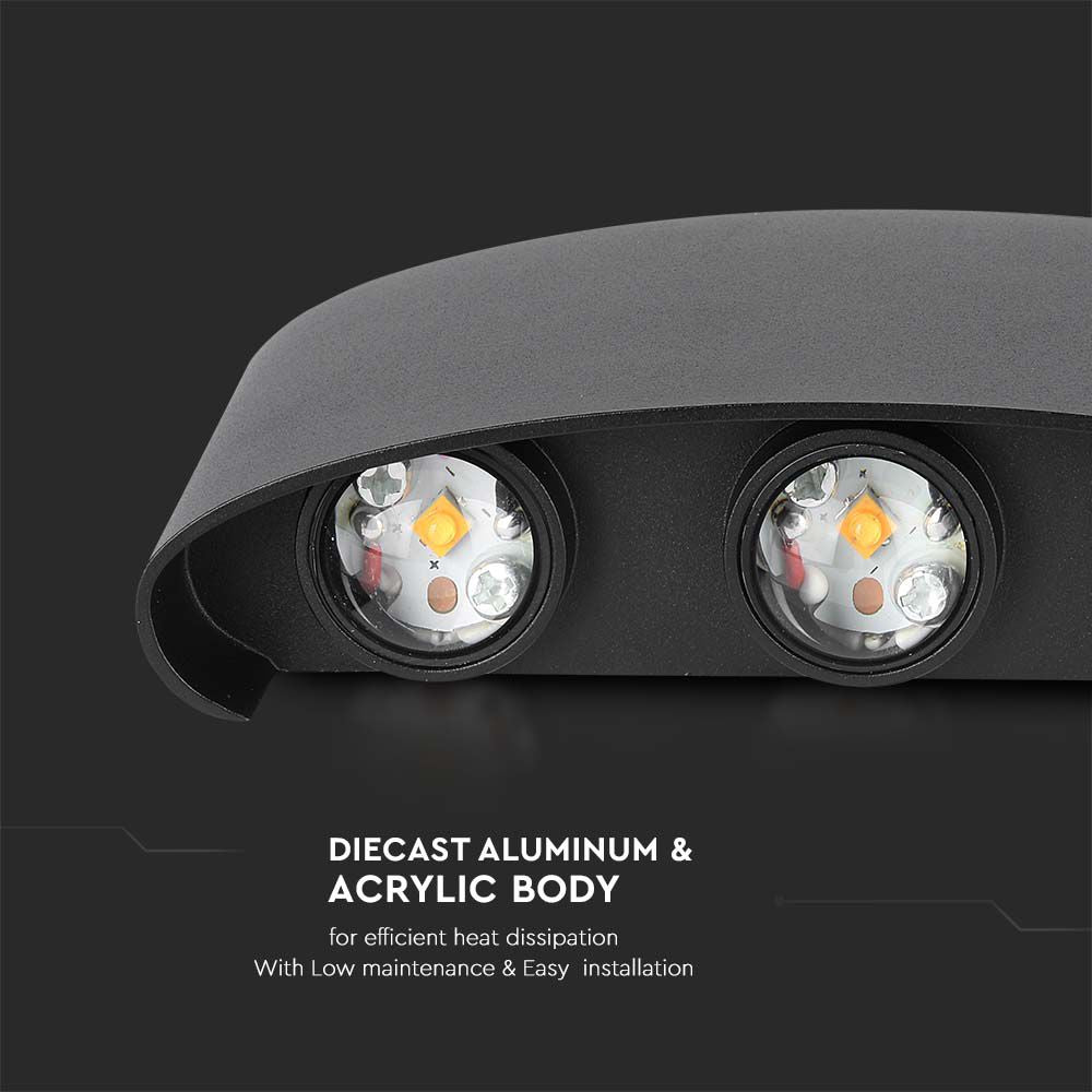 5W Lampa ścienna LED / Barwa:4000K / IP65 / Obudowa: Czarny