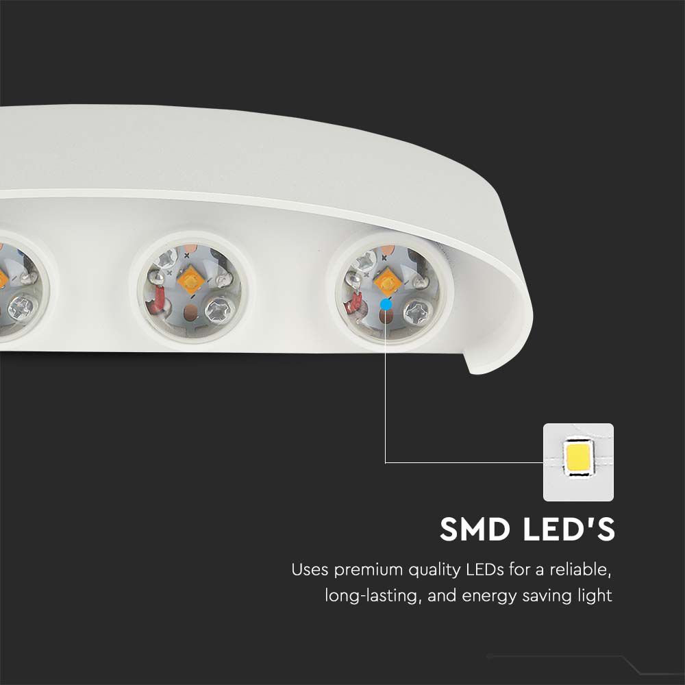 7W Lampa ścienna LED / Barwa:4000K / IP65 / Obudowa: Biała
