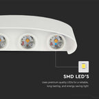 7W Lampa ścienna LED / Barwa:4000K / IP65 / Obudowa: Biała