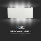 7W Lampa ścienna LED / Barwa:4000K / IP65 / Obudowa: Biała