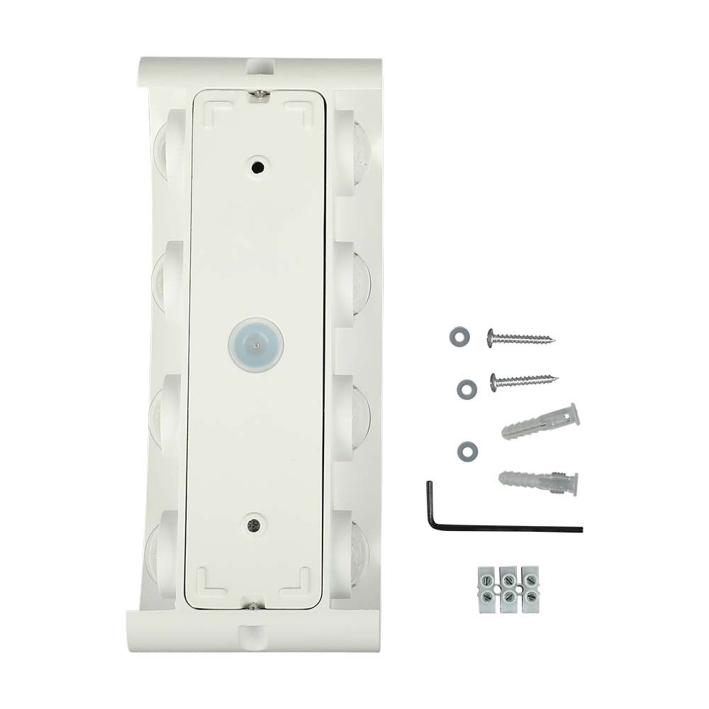 8W Lampa ścienna LED / Barwa:3000K / IP65 / Obudowa: Biała