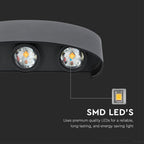7W Lampa ścienna LED / Barwa:3000K / IP65 / Obudowa: Czarna