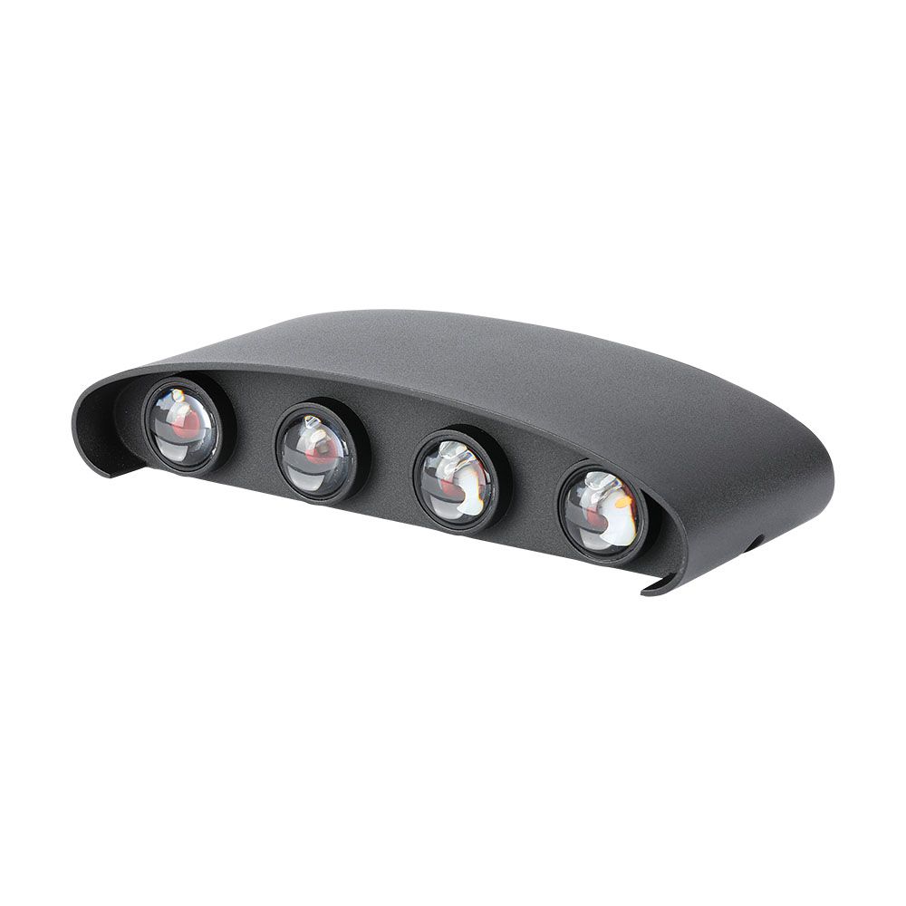7W Lampa ścienna LED / Barwa:3000K / IP65 / Obudowa: Czarna