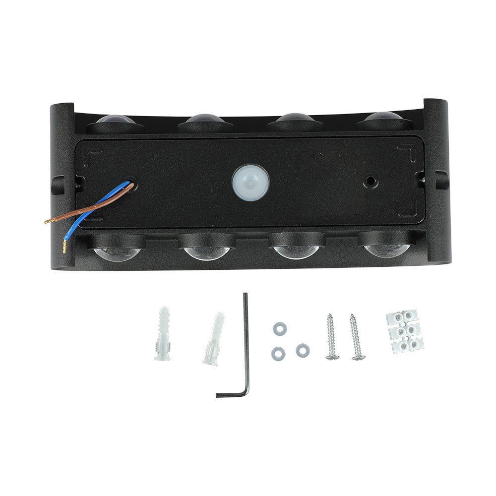 7W Lampa ścienna LED / Barwa:4000K / IP65 / Obudowa: Czarna