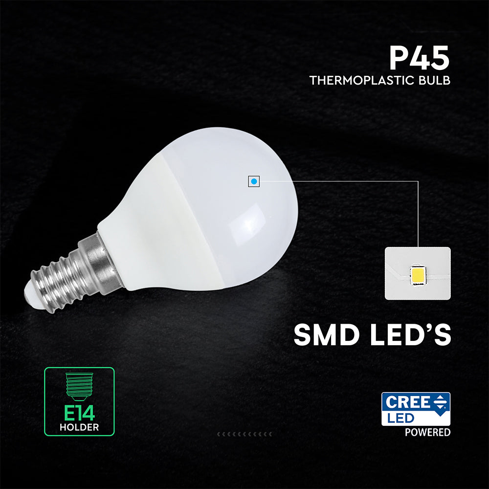 6.5W P45 Żarówka LED / Chip CREE / Barwa:4000K / Trzonek:E14 / 6 Lat gwarancji