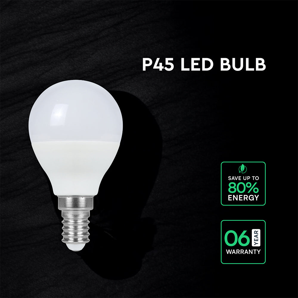 6.5W P45 Żarówka LED / Chip CREE / Barwa:6500K / Trzonek:E14 / 6 Lat gwarancji