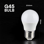 6.5W G45 Żarówka LED / Chip CREE / Barwa:3000K / Trzonek:E27 / 6 Lat gwarancji