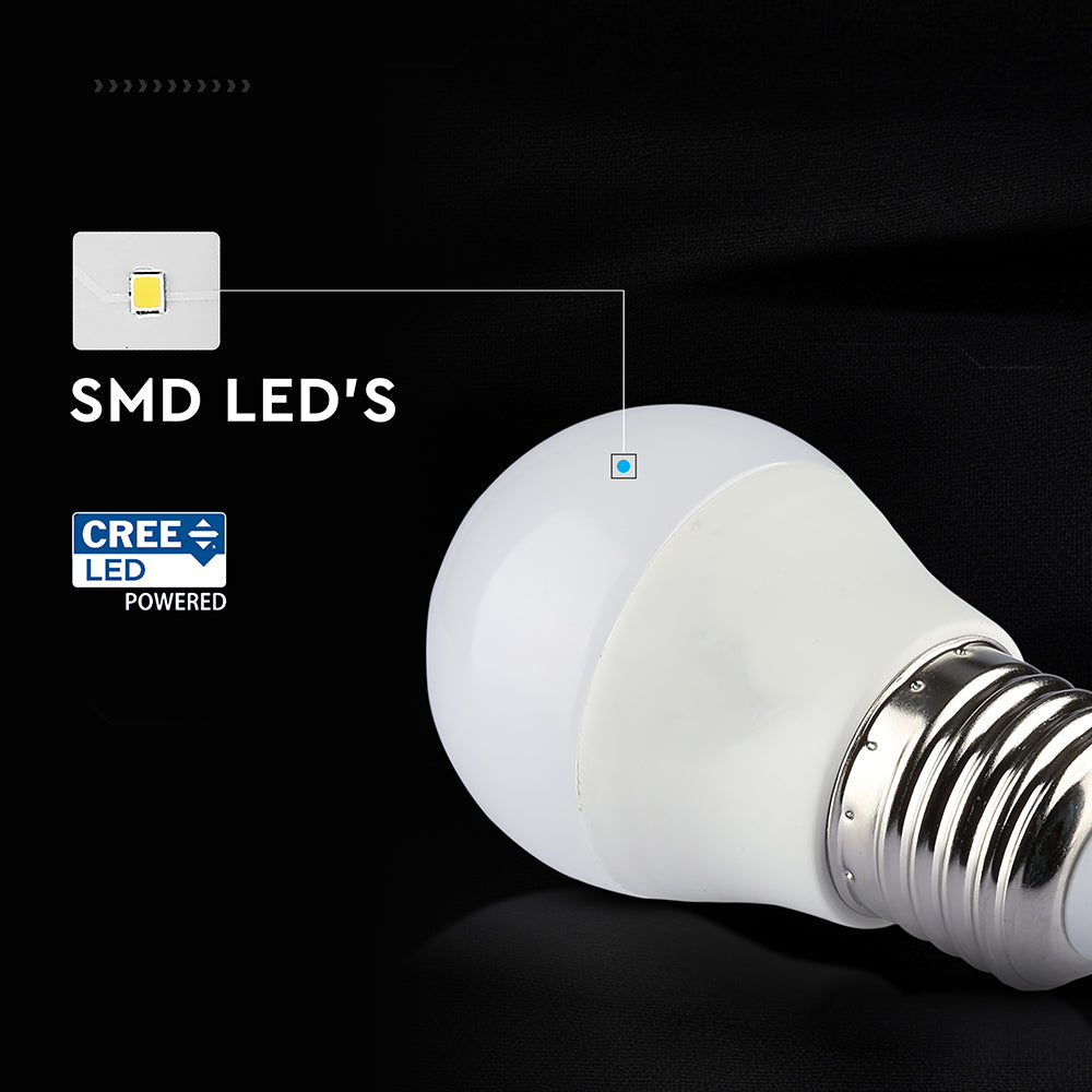6.5W G45 Żarówka LED / Chip CREE / Barwa:3000K / Trzonek:E27 / 6 Lat gwarancji