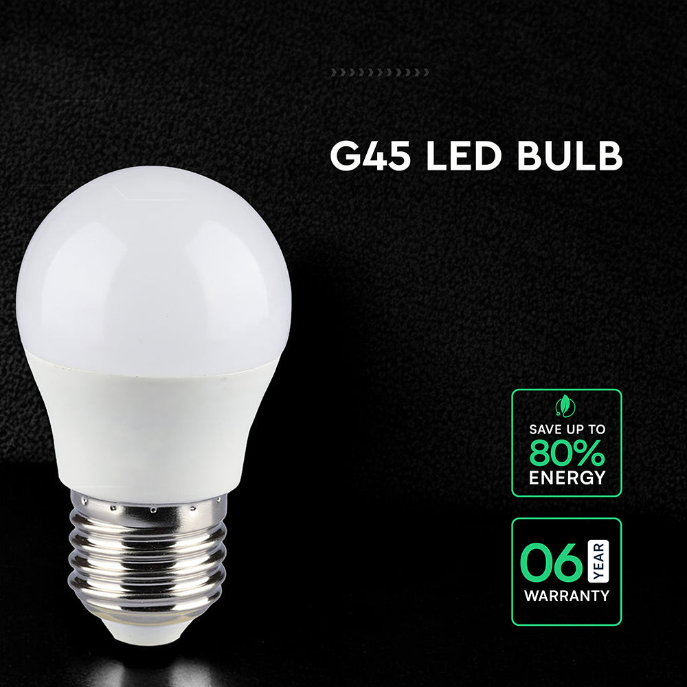 6.5W G45 Żarówka LED / Chip CREE / Barwa:4000K / Trzonek:E27 / 6 Lat gwarancji