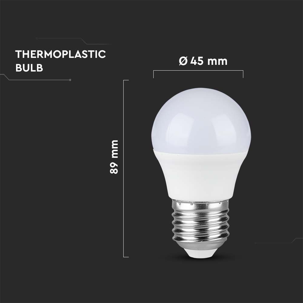 6.5W G45 Żarówka LED / Chip SAMSUNG / Barwa:4000K / Trzonek:E27
