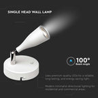 4.5W Kinkiet LED z wyłącznikiem / Barwa:3000K / Biały