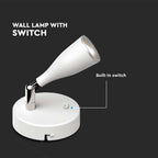 4.5W Kinkiet LED z wyłącznikiem / Barwa:3000K / Biały