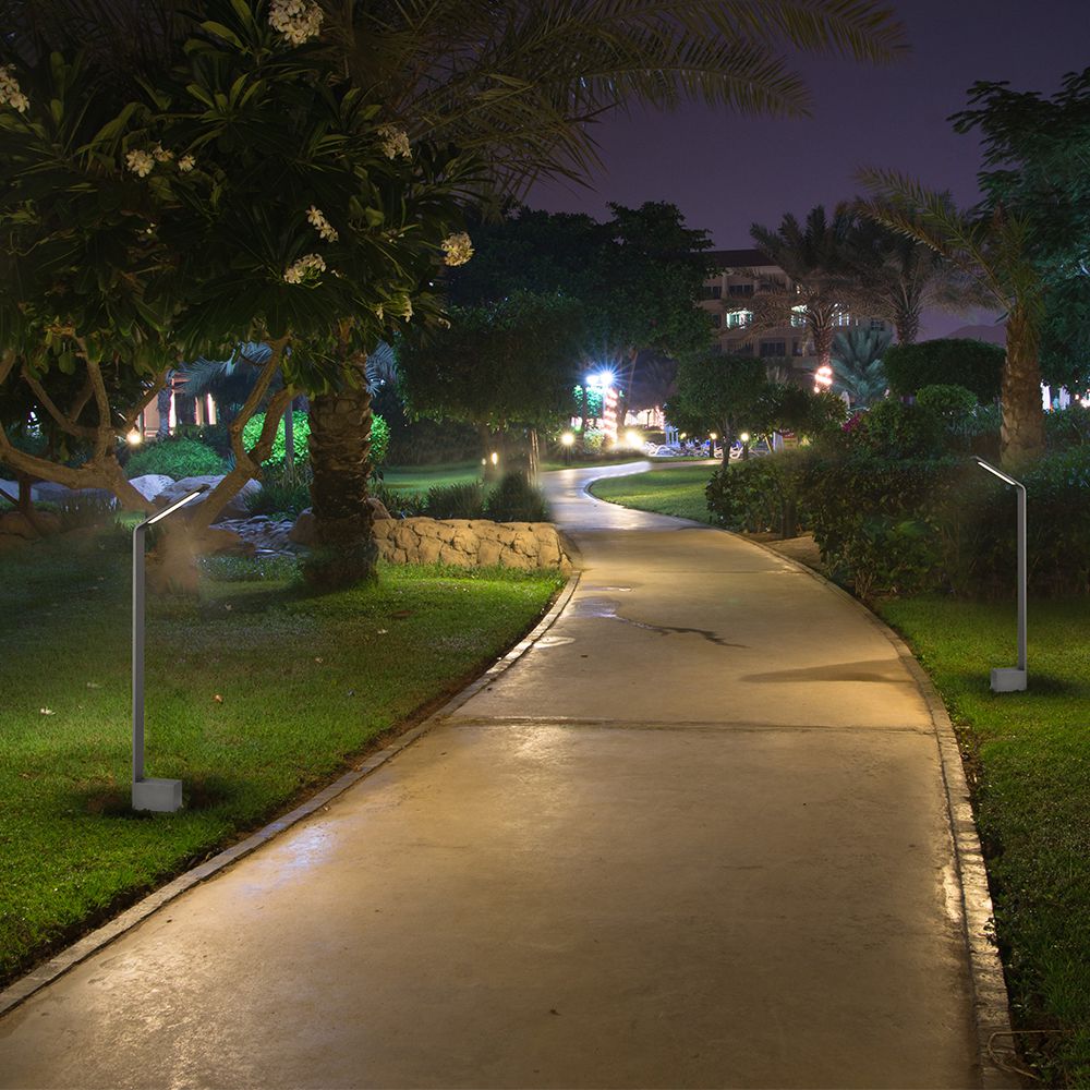 6W Słupek ogrodowy LED / Barwa:4000K / IP54 / Obudowa: Szara