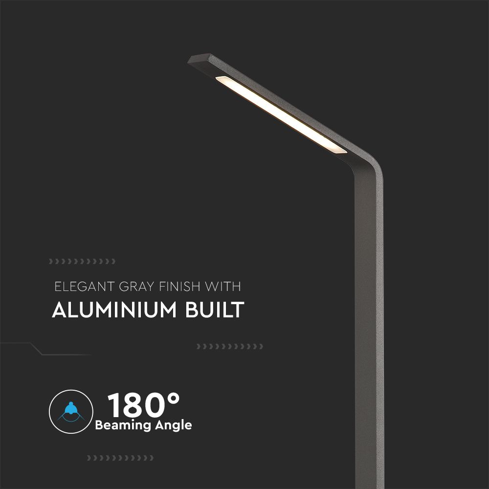 6W Słupek ogrodowy LED / Barwa:4000K / IP54 / Obudowa: Szara