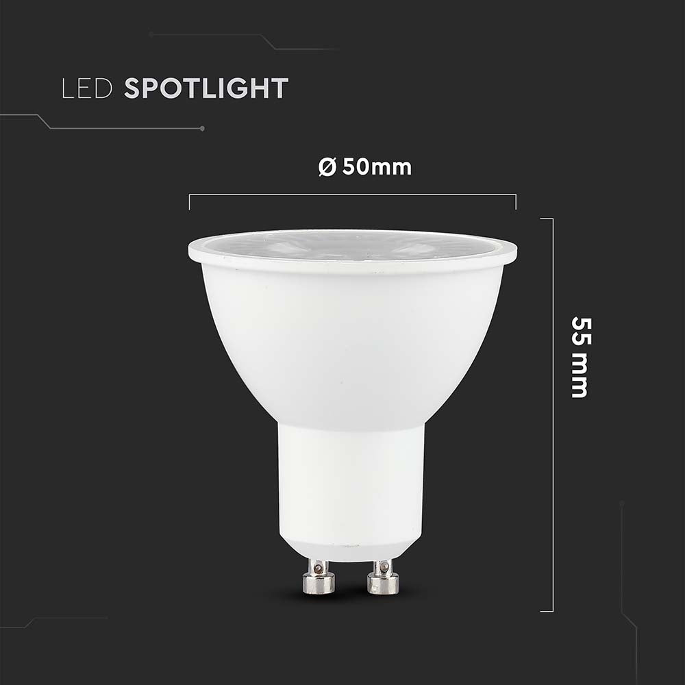 7.5W GU10 Żarówka LED / Chip CREE / Barwa:3000K / Kąt 110' / Trzonek:GU10 / 6 Lat gwarancji