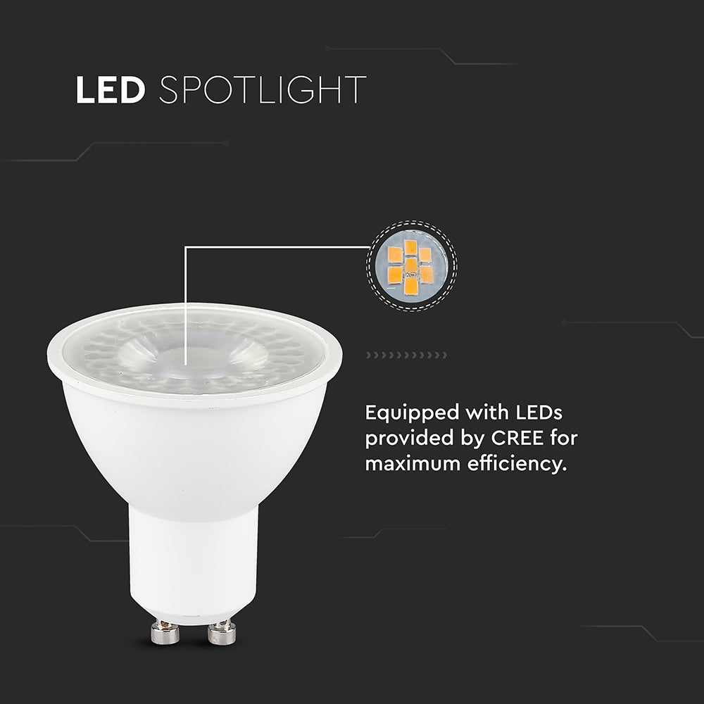 7.5W GU10 Żarówka LED / Chip CREE / Barwa:6500K / Kąt 110' / Trzonek:GU10 / 6 Lat gwarancji