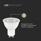 7.5W GU10 Żarówka LED / Chip SAMSUNG / Barwa:3000K / Kąt 38' / Trzonek:GU10