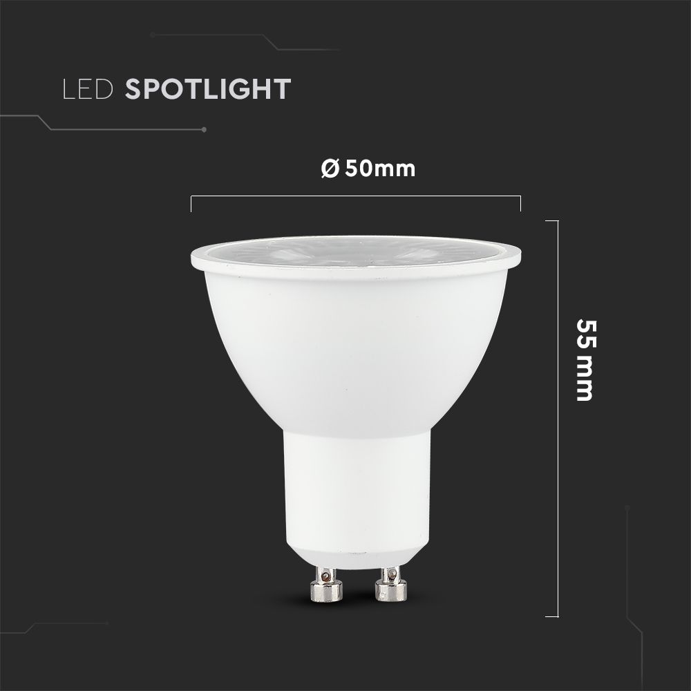 7.5W GU10 Żarówka LED / Chip SAMSUNG / Barwa:4000K / Kąt 38' / Trzonek:GU10