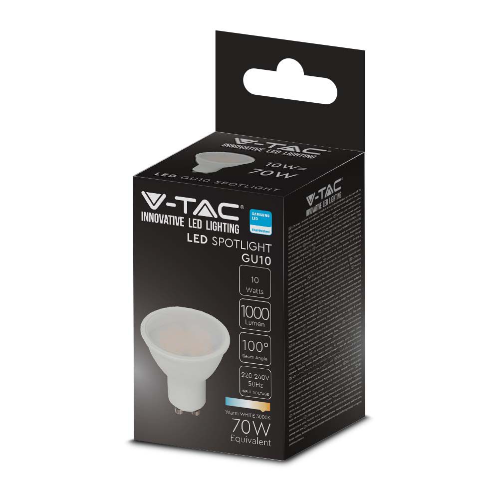 10W GU10 Żarówka LED / Chip SAMSUNG / Barwa:3000K / Trzonek:GU10