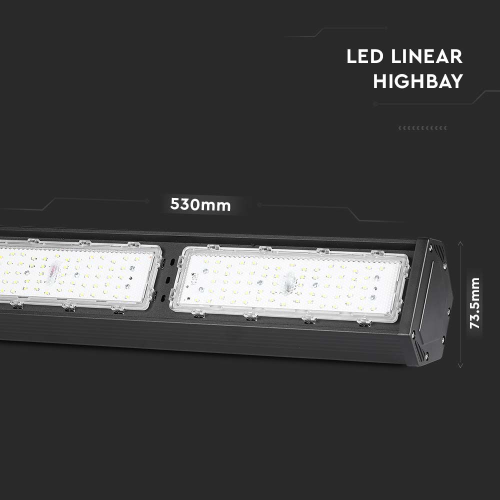 100W Liniowa Oprawa Highbay LED / Chip SAMSUNG / Barwa:6500K / Obudowa: Czarna / Wydajność: 120lm/w / Kąt 120'