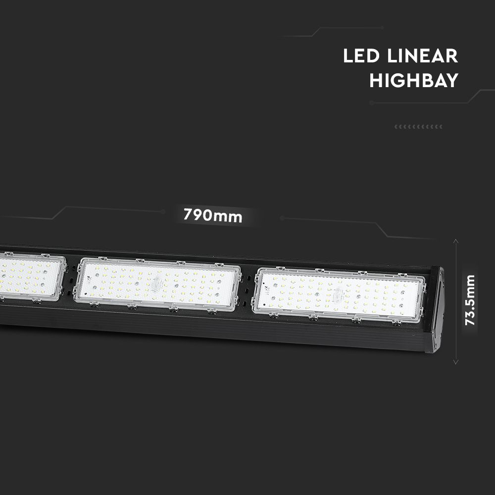 150W Liniowa Oprawa Highbay LED / Chip SAMSUNG / Barwa:4000K / Obudowa: Czarna / Wydajność: 120lm/w / Kąt 120'