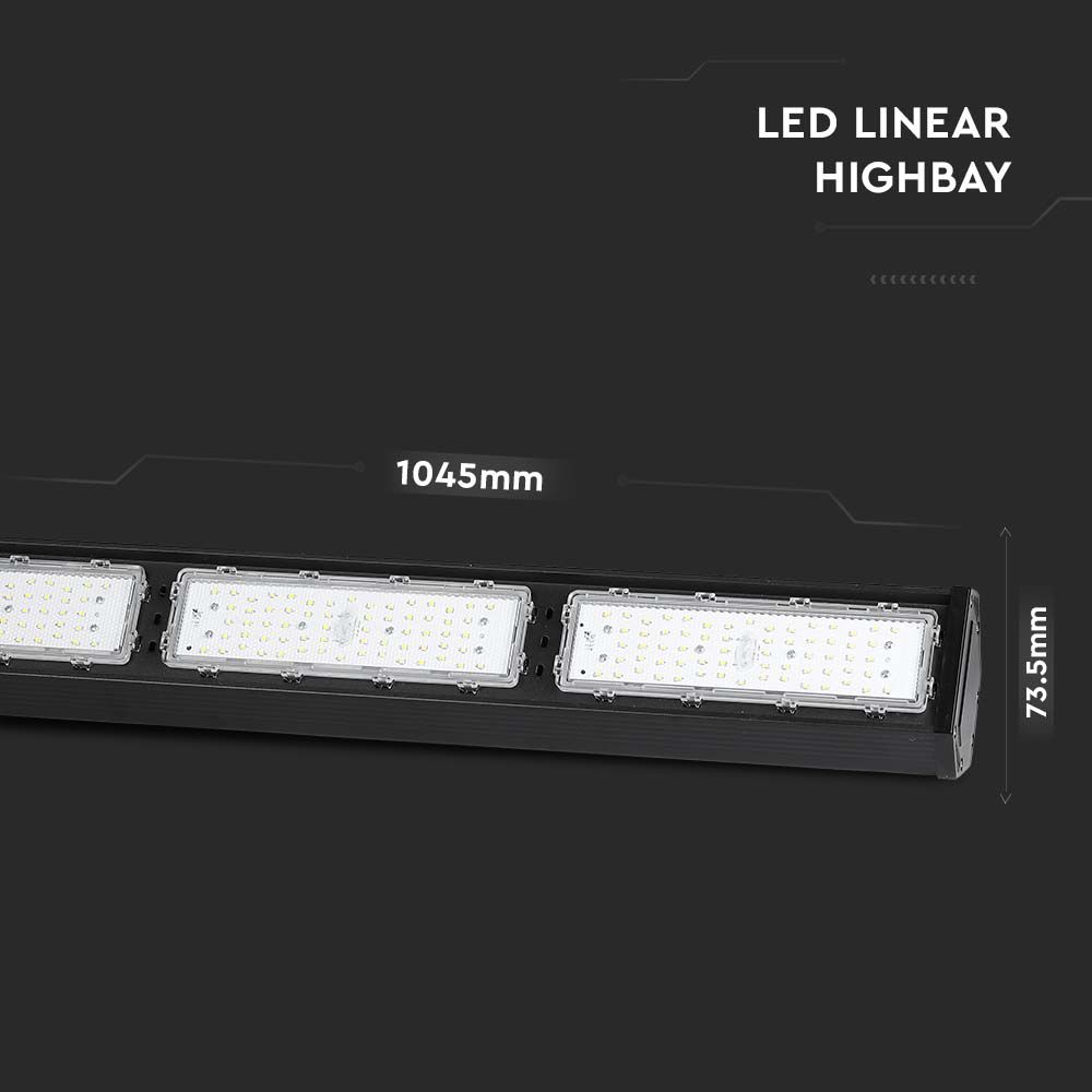 200W Liniowa Oprawa Highbay LED / Chip SAMSUNG / Barwa:4000K / Obudowa: Czarna / Wydajność: 120lm/w / Kąt 120'