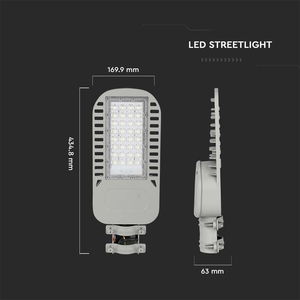 50W Lampa uliczna LED Slim / Chip SAMSUNG / Barwa:4000K / Wydajność: 135lm/w