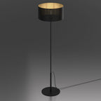 lampa podł. Loft shade prosta, black, cylinder shade dia 400, h 200 black/gold 1xE27
