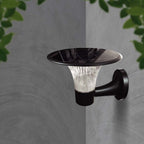 15W Lampa Ścienna LED Solarna / Bateria: LiFePO4 3.2V 6000mA / Barwa: 6000K+4000K / Kolor: Czarny