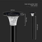 15W Słupek LED Solarny / Bateria: LiFePO4 3.2V 6000mA / Barwa: 6000K+4000K / Kolor: Czarny