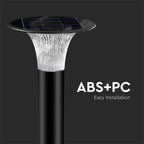 15W Słupek LED Solarny / Bateria: LiFePO4 3.2V 6000mA / Barwa: 6000K+4000K / Kolor: Czarny