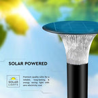 15W Słupek LED Solarny / Bateria: LiFePO4 3.2V 6000mA / Barwa: 6000K+4000K / Kolor: Czarny