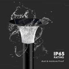 15W Słupek LED Solarny / Bateria: LiFePO4 3.2V 6000mA / Barwa: 6000K+4000K / Kolor: Czarny