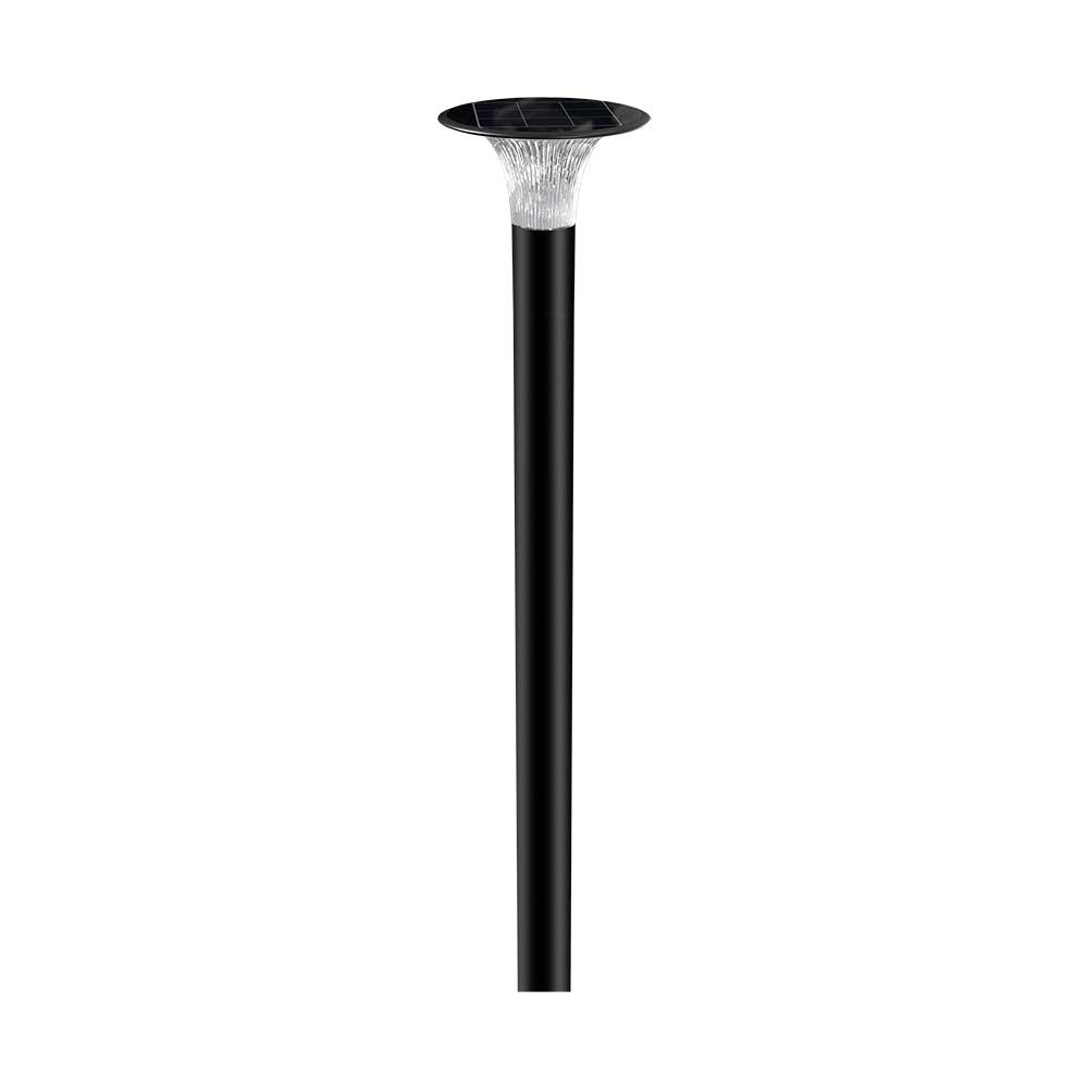 15W Słupek LED Solarny / Bateria: LiFePO4 3.2V 6000mA / Barwa: 6000K+4000K / Kolor: Czarny