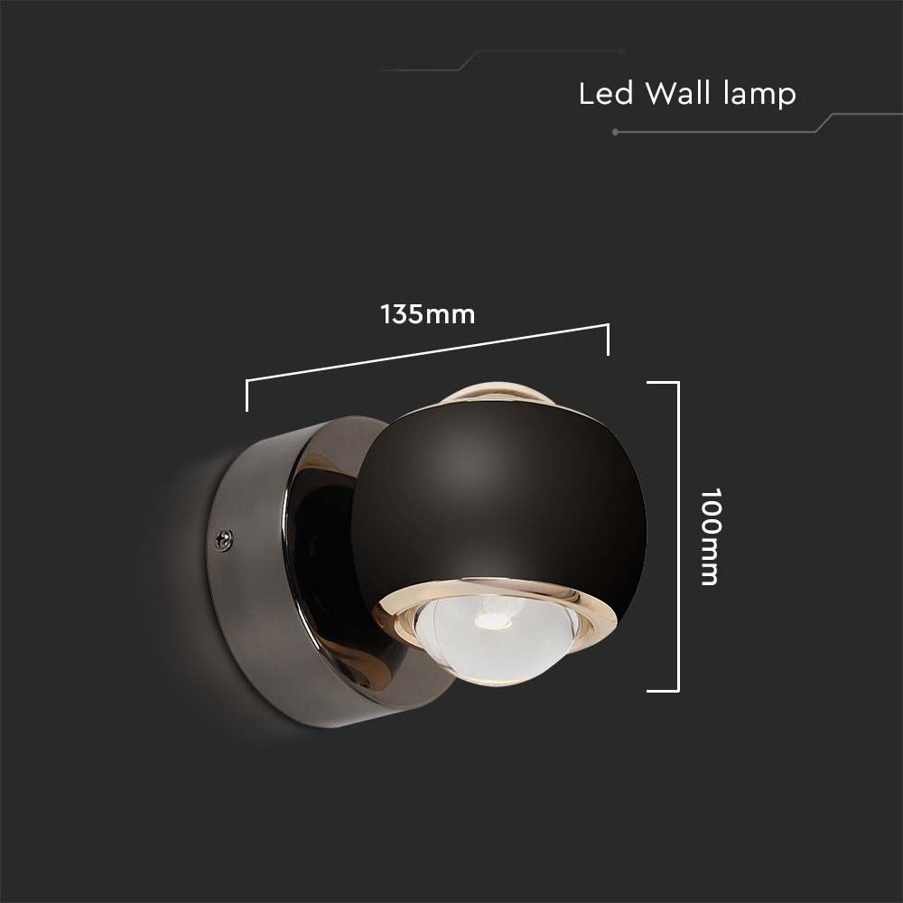 10W LED Lampa Ścienna LED / Barwa: 3000K / Obudowa: Czarna