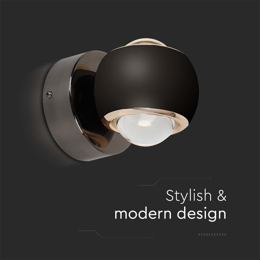 10W LED Lampa Ścienna LED / Barwa: 3000K / Obudowa: Czarna