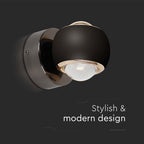 10W LED Lampa Ścienna LED / Barwa: 3000K / Obudowa: Czarna